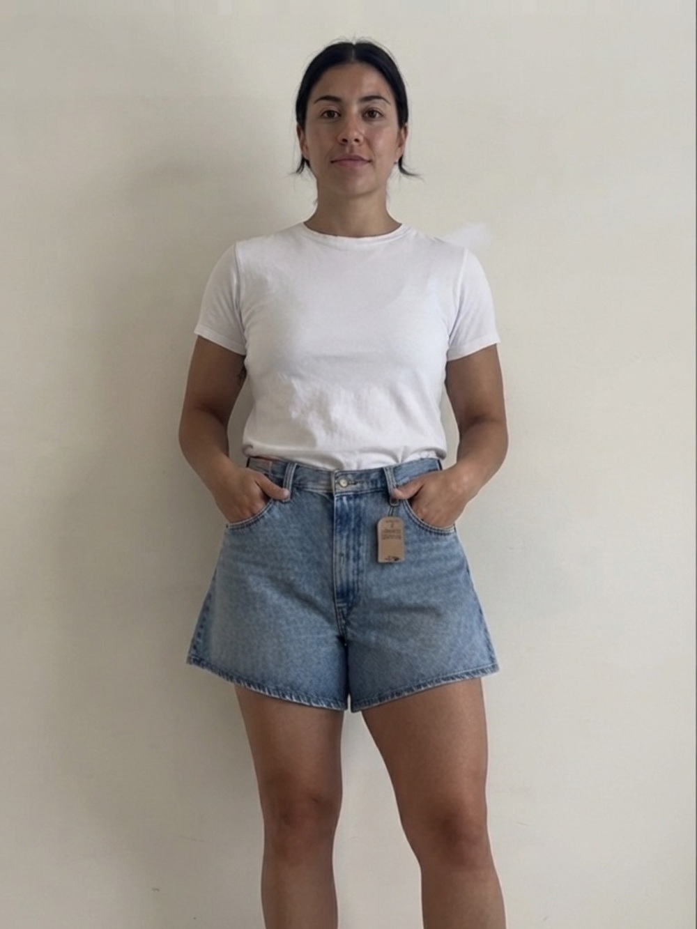 Levi's Light Blue High Waist Denim Shorts